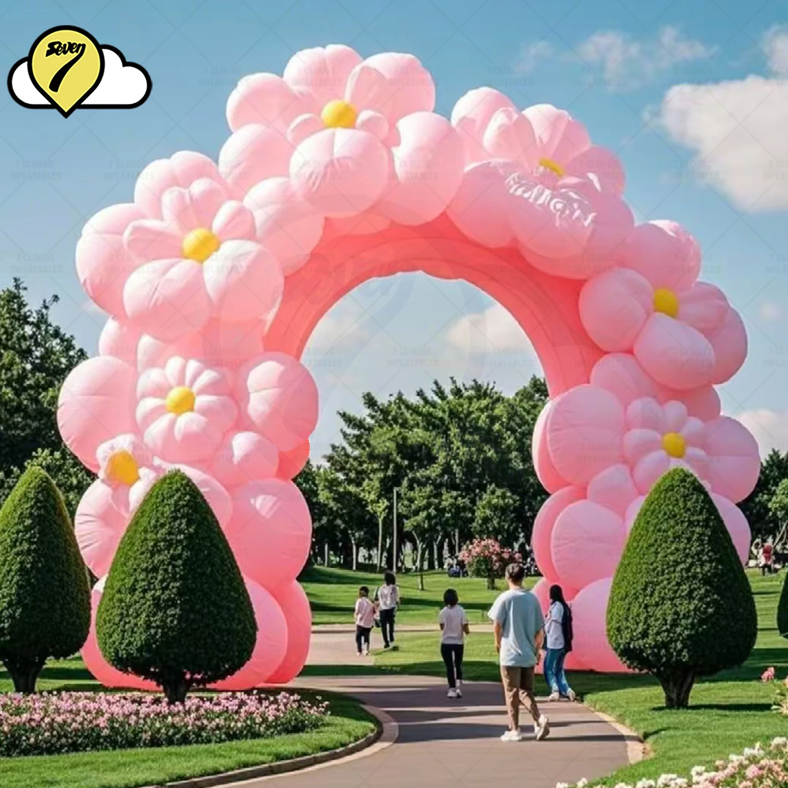 

20FT Giant inflatable Flower Arch Air Blow Creative Entrance Archway Outdoor Wedding Event Party Show Garden Advertising Props