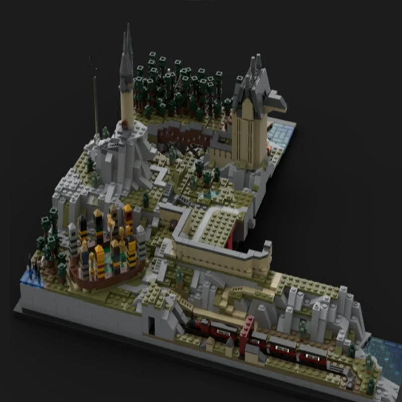 Spot MOC-161358 Tovenaar Kasteel en Grond Uitbreiding Compatibel Middeleeuws Kasteel Model Bouwstenen Assemblage Bouwstenen Speelgoed