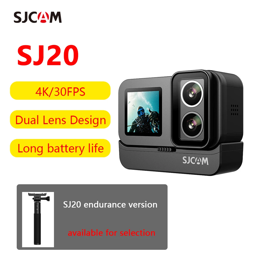 

Экшн-камера SJCAM SJ20 4K с защитой от сотрясений, двумя объективами, водонепроницаемая, с Wi-Fi 5G, сенсорным экраном, датчиком движения, многофункциональная спортивная камера