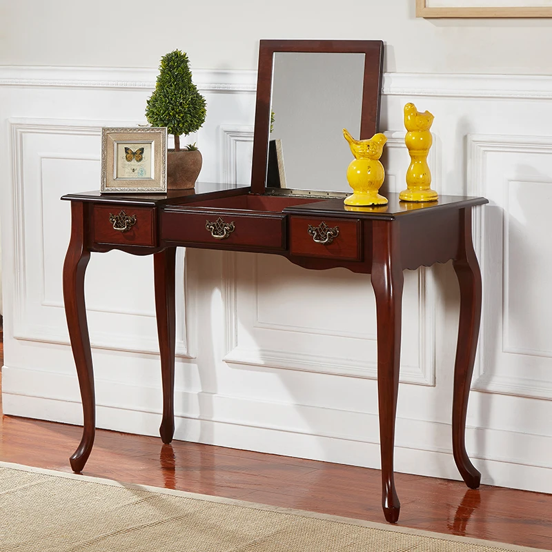

Vintage Wood Dressing Table Bedroom Desk Drawers Accessories Dressing Table Cabinet Jewelry Mesa De Maquillaje Chinese Furniture
