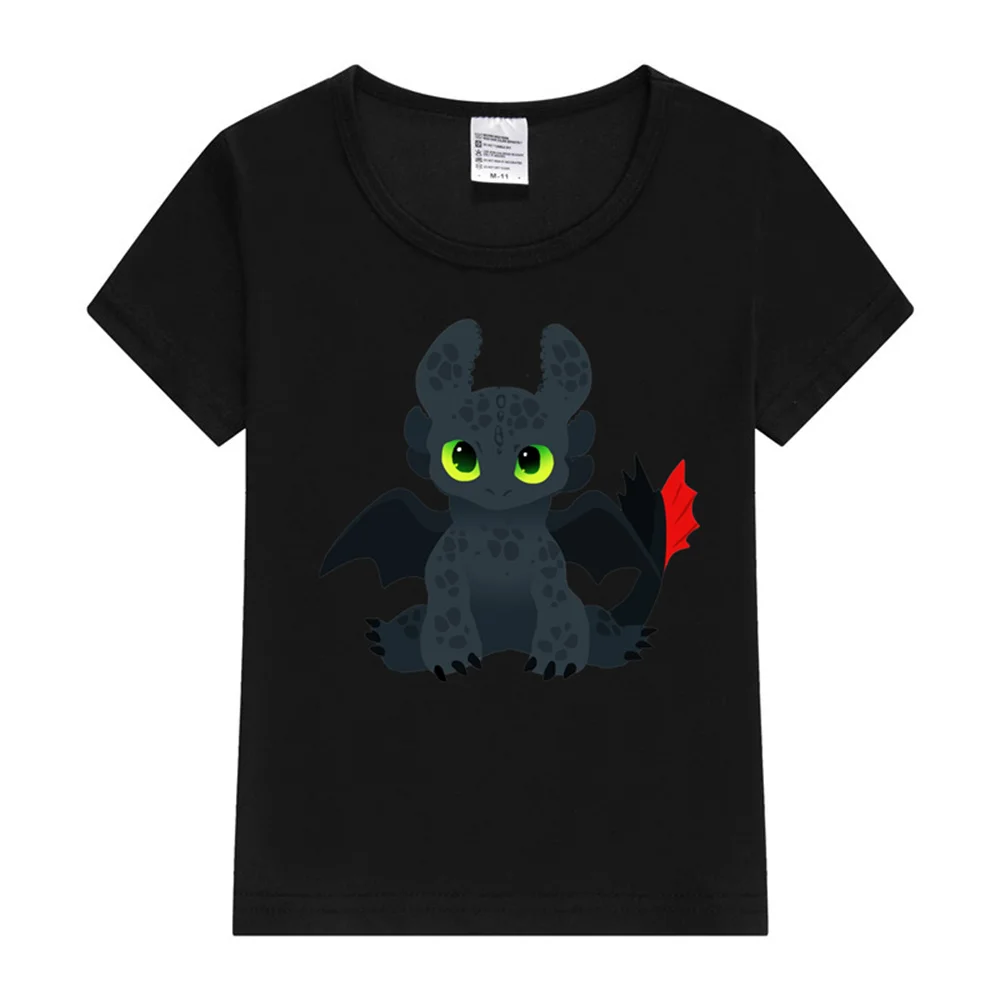 Toothless Boy Kids T Shirts Girl T-shirt Children Kids Short Sleeve Tops 2024 Summer Girls Top Clothes Child Trucksuis