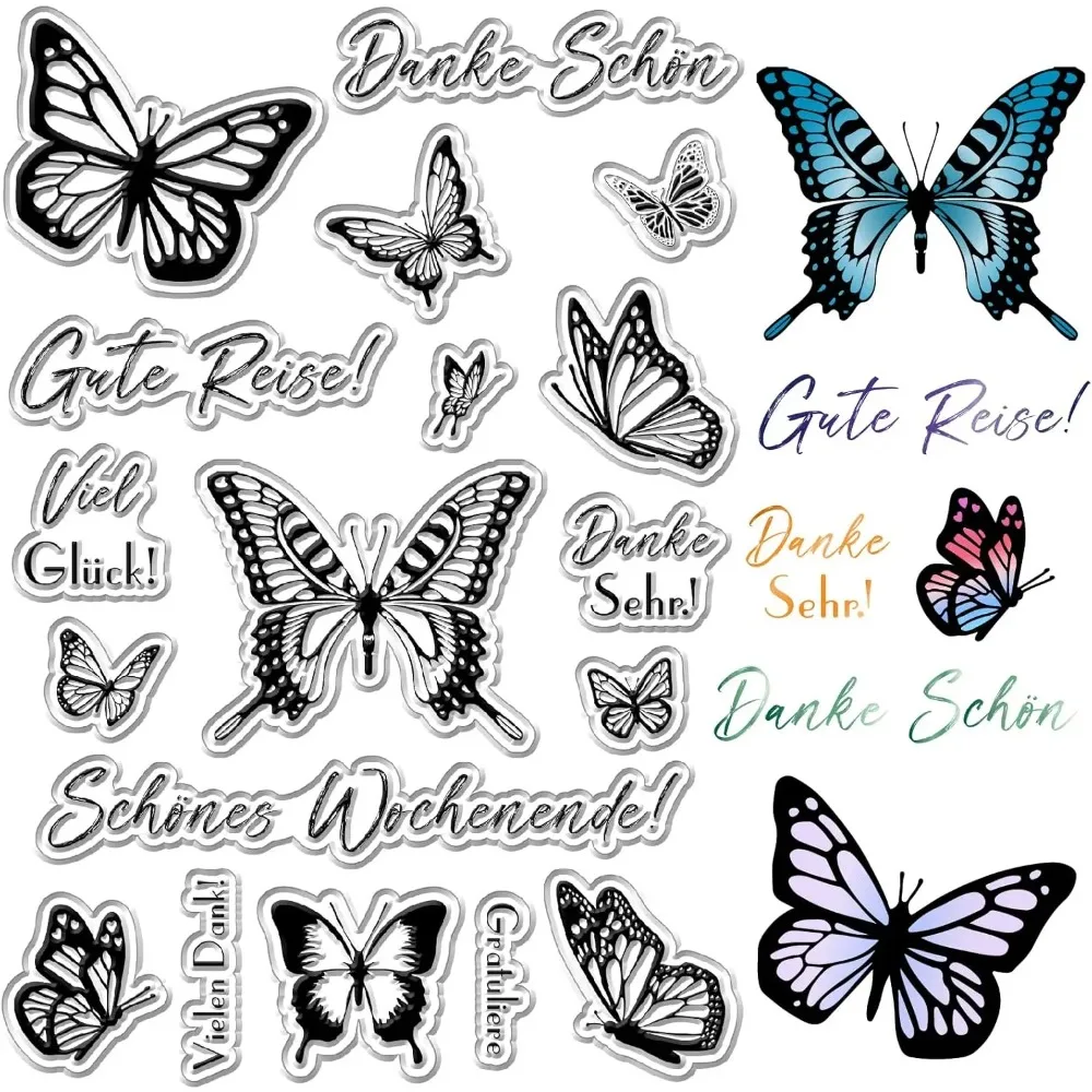 Transparente PVC-Stempel für DIY-Scrapbooking, Fotoalben, dekorative Kartenherstellung, Stempelbögen, Filmrahmen, Schmetterling