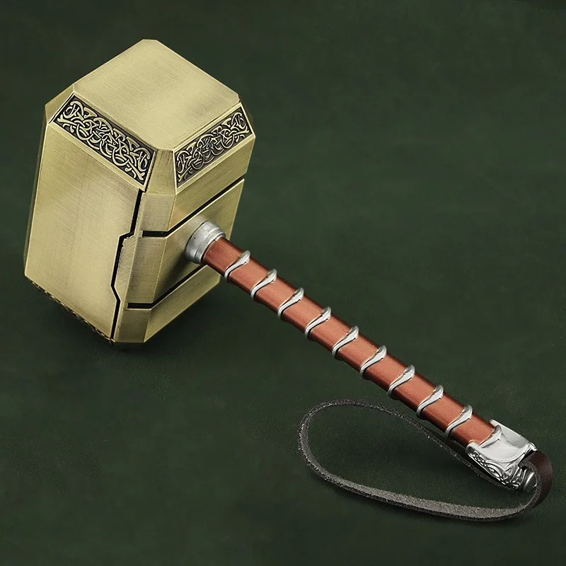 Figuras de acción de superhéroes de Los Vengadores, modelo de aleación de Thor Mjolnir de Marvel, 20cm, adorno de cobre plateado, juego de regalo, Juguetes