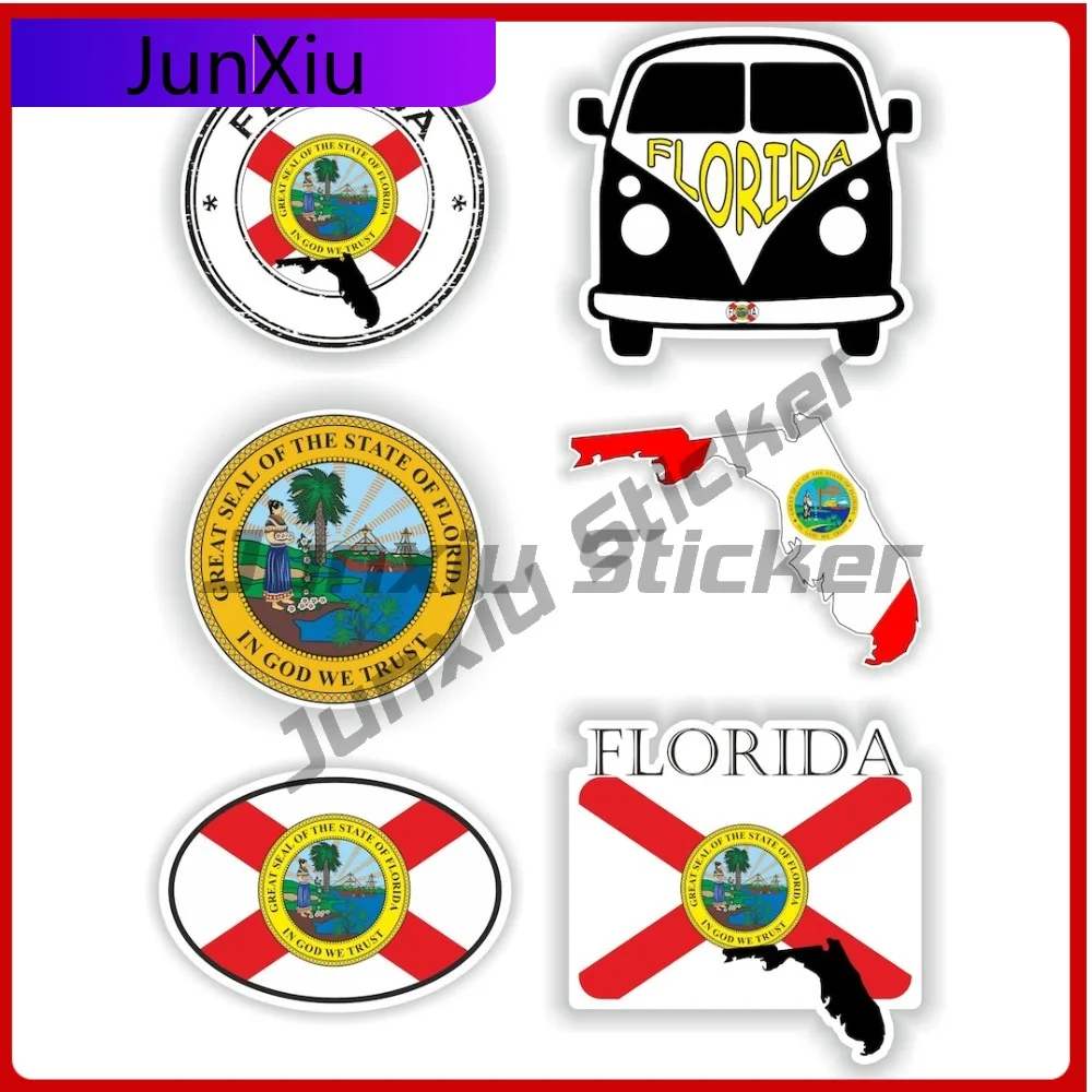 

Florida Set Flag Sticker Graphic Vinyl Decals Suv Window Custom Decals Motocross Accessories Camping Car Funny Decoration For Ca
