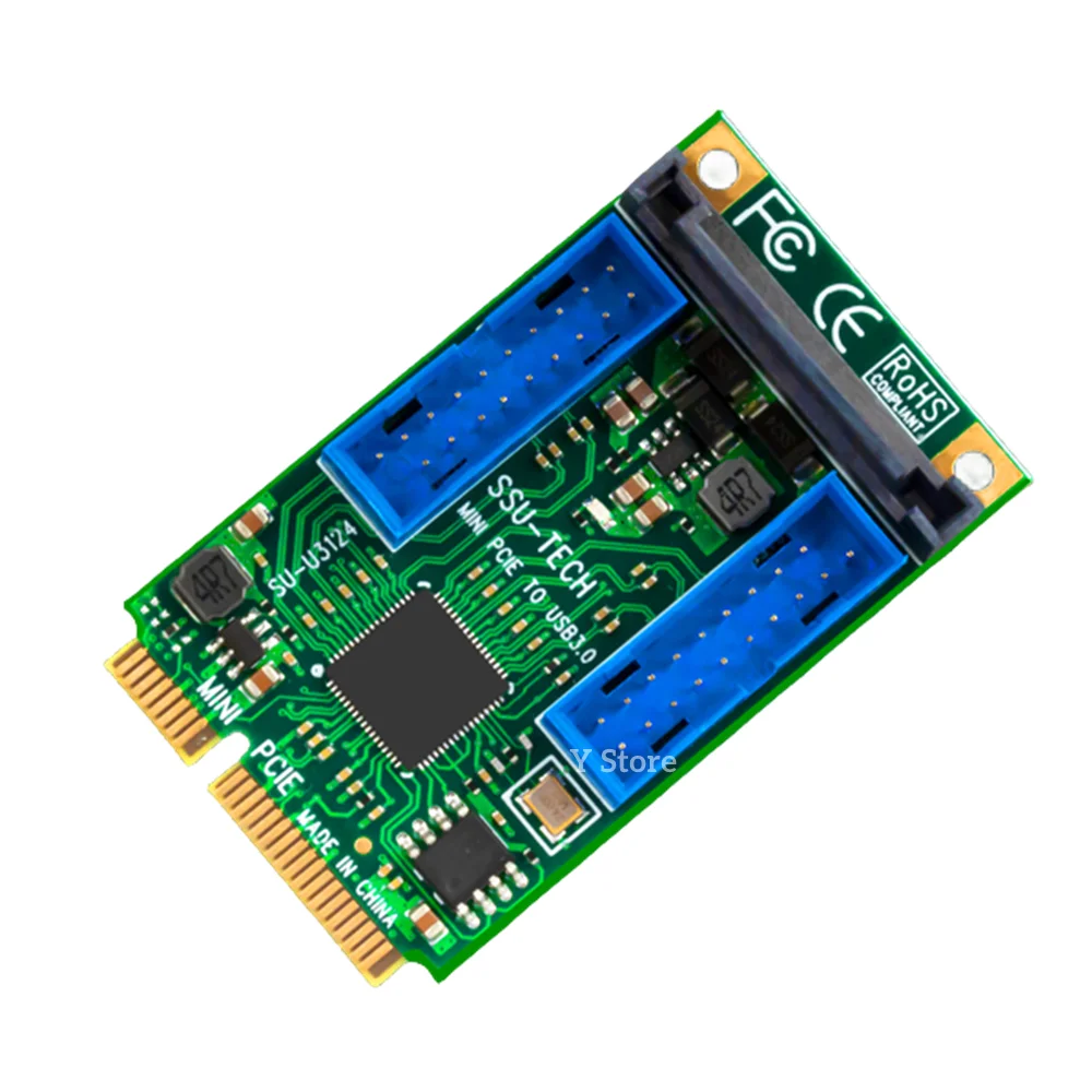 Y Store Riser Karte Mini PCI-E zu USB 3,0 Front Pin Header 19/20pin Adapter USB Erweiterungs karte Hi-Speed-Konverter