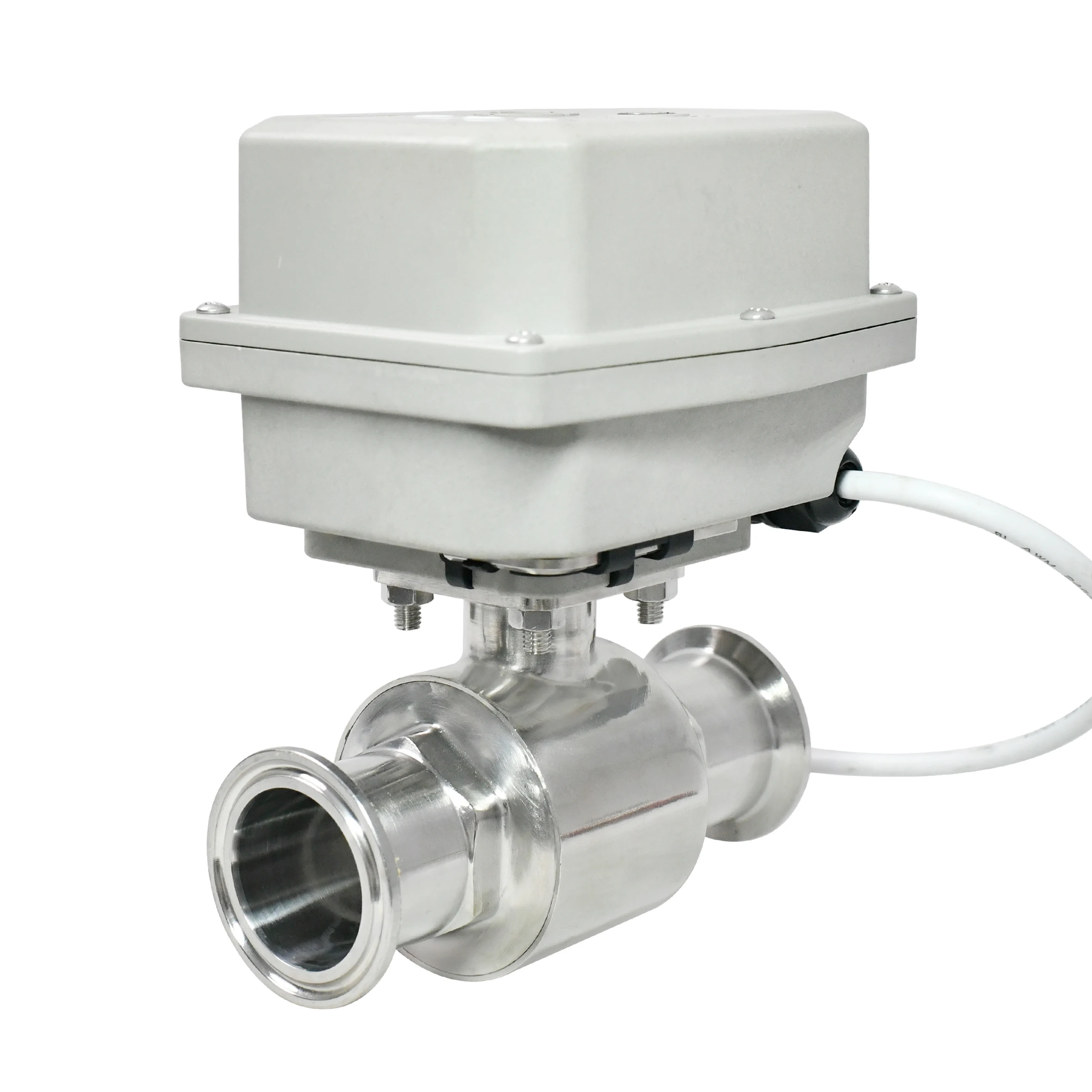 AC230V Quick-fit Electric time control Ball Valve DN38  304SS  Electric Water Ball Valve with Tri-clamp Connection