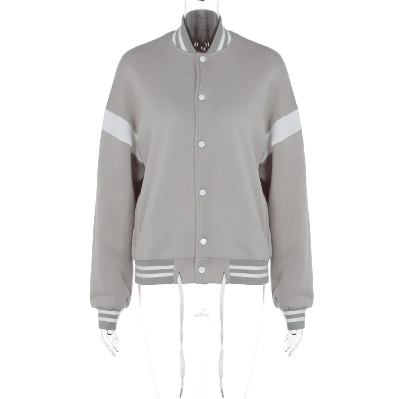 Baseball Varsity Jacket Long Tops Y2K Streetwear Winter Clothes Women 2023 School Racer Patchwork Jackets Girls Sexy Coats