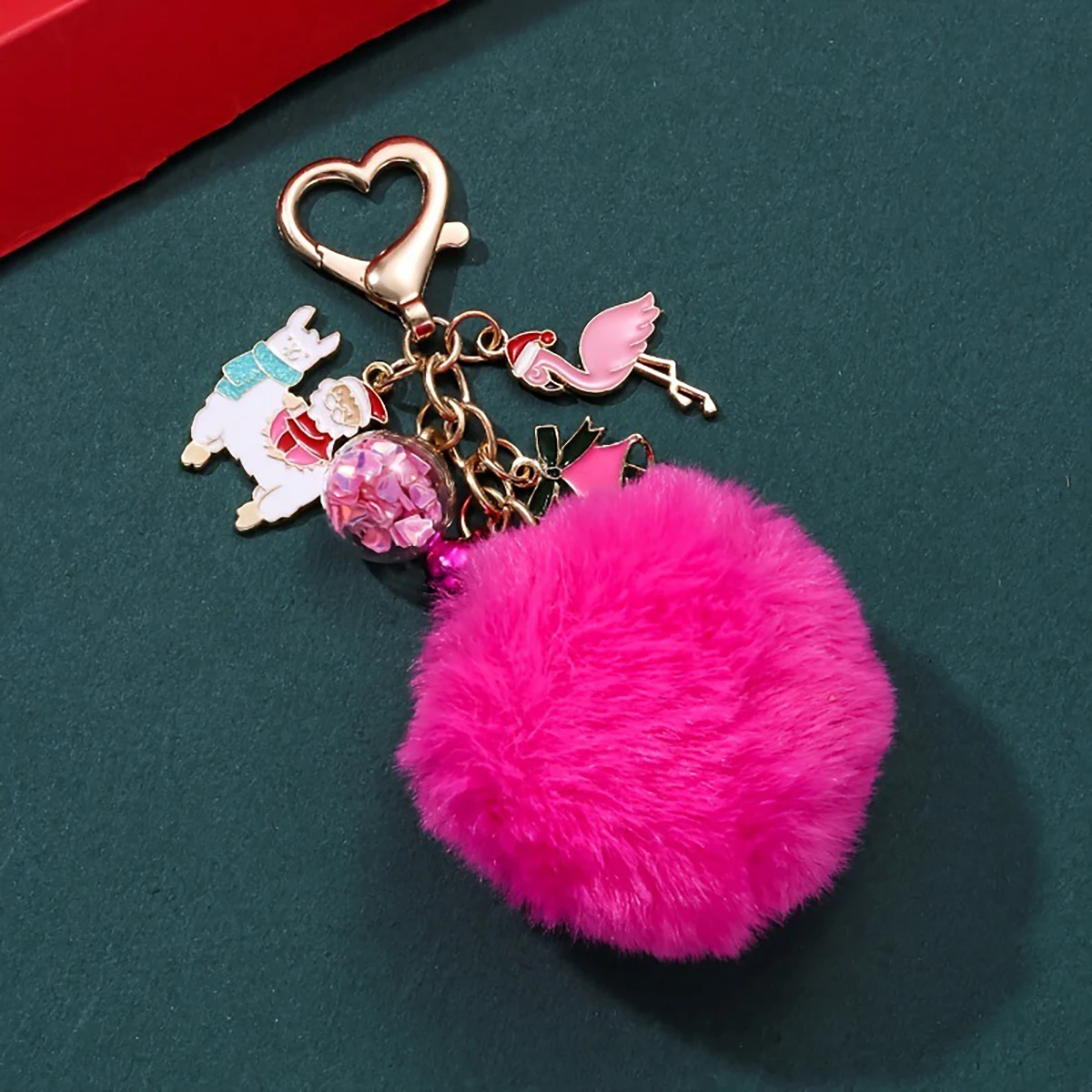 مجموعة حزام هاتف وسلسلة مفاتيح لعيد الميلاد، قلادة فاخرة من القطيفة للحقيبة والهاتف، هدية ساحرة احتفالية، ديكور أنيق للعطلات #5