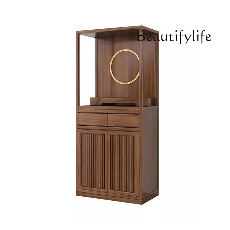 

Chinese Solid Wood Buddha Niche Clothes Closet Bodhisattva Guan Gong Cabinet Simple Altar