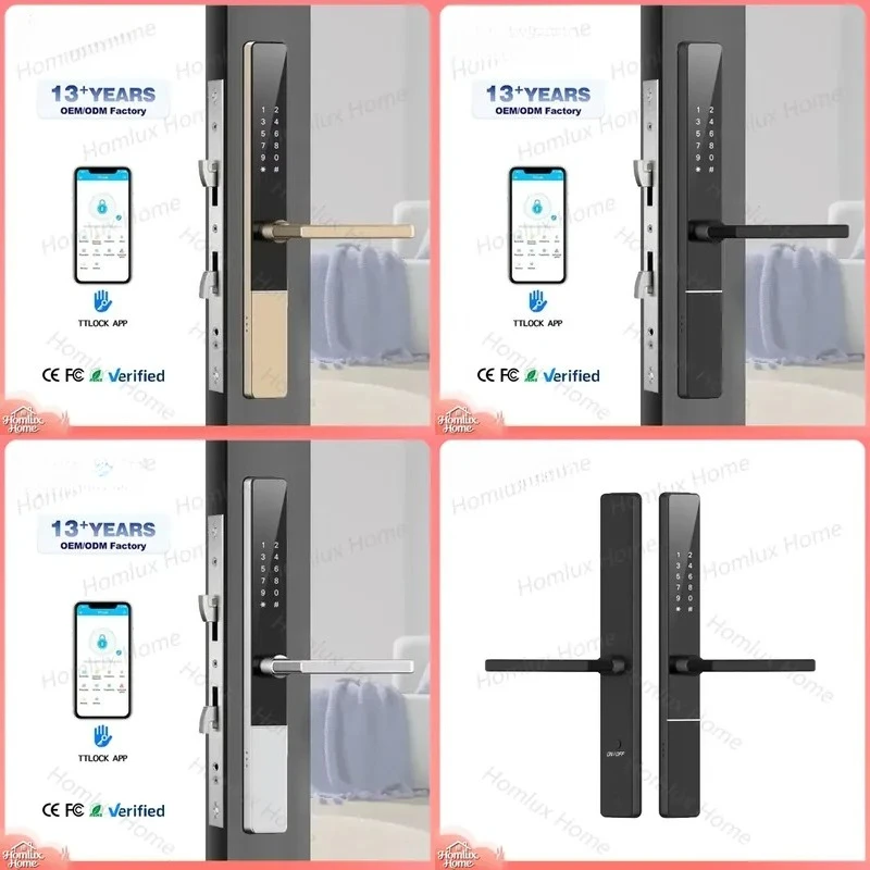 WiFi Sliding Mortise Lock Aluminum Alloy Smart Door Lock with Password Card Access for Glass Doors Digital Security