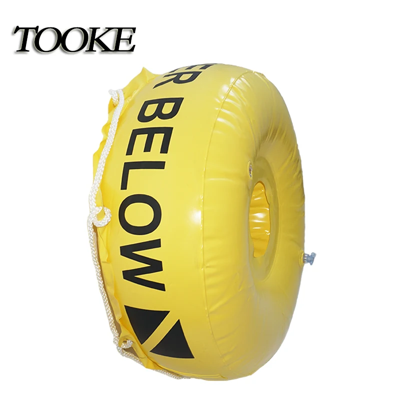 Scuba Diving Surface Marker Buoy Free Diving Inflatable Flag-N-Float Buoy Dive Below Waterproof Survival Free Diving Buoy