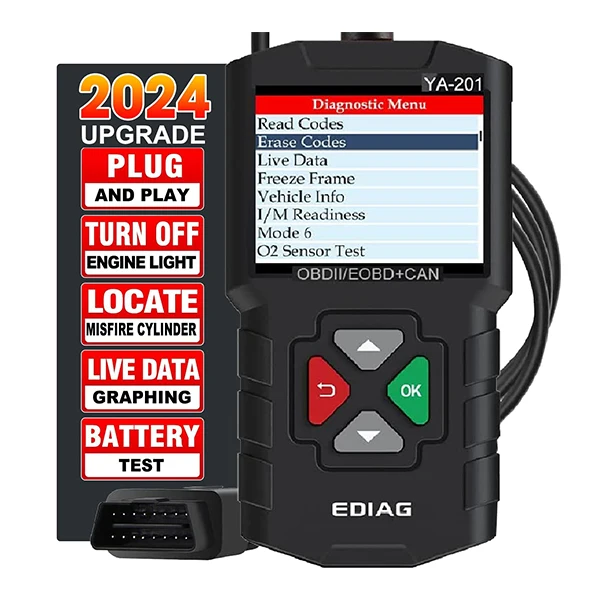

Популярный автоматический считыватель кодов Ediag YA201 OBD2 2025 года, профессиональный автомобильный диагностический инструмент, бесплатное обновление