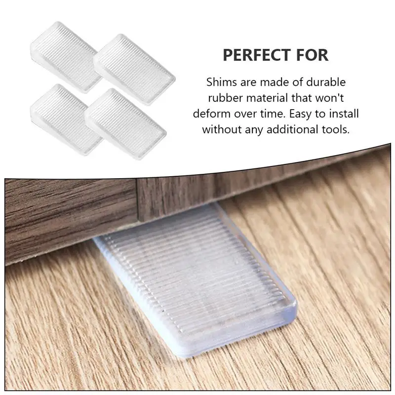 4 Pcs Furniture Foot Rubber Pad Adjustable Refrigerator Balance 4pc Wedge Leveler Leveling Feet Blocks Toilet Shims for Door