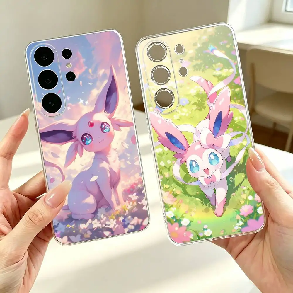 Pokemon-N Eevee Lovely-Y  Phone Case For Samsung S25,S24,S21,S22,S23,S30,Ultra,S20,Plus,Fe Transparent Cover Gift