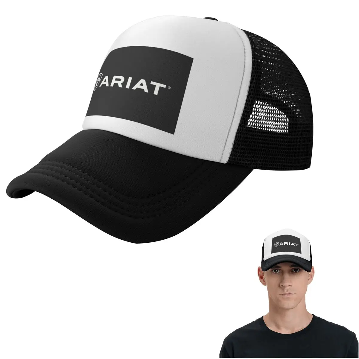 Кепка Ariat с принтом американского флага в стиле дистресс, модная сетчатая бейсболка, регулируемая, в стиле хип-хоп, летняя, унисекс.
