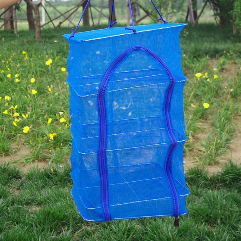  3 Layers Drying Net Fish Net Drying Rack Hanging Anti-fly Cage for Vegetable Fruit Meat PE Dryer Net Household Fish Net 