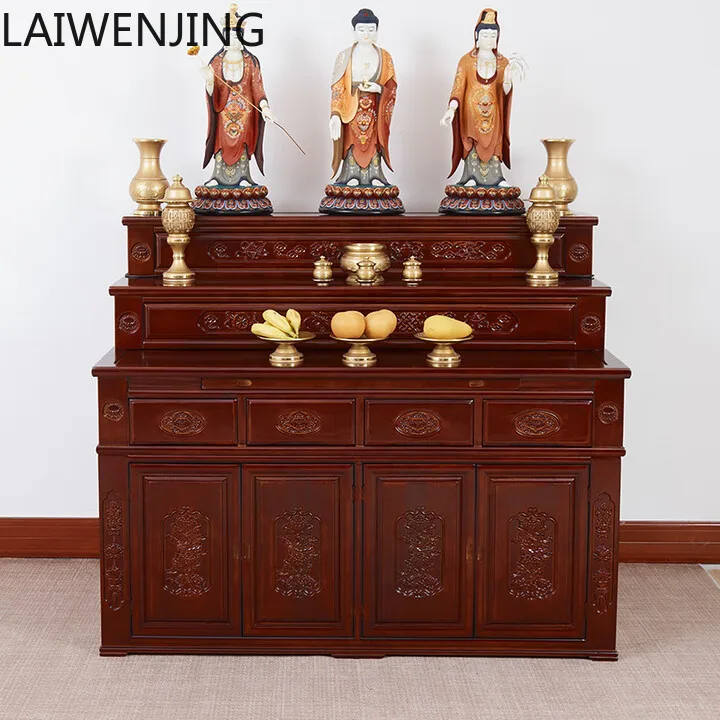 

SGF Tibetan three-layer table Solid wood Buddhist hall incense case Household new Chinese style