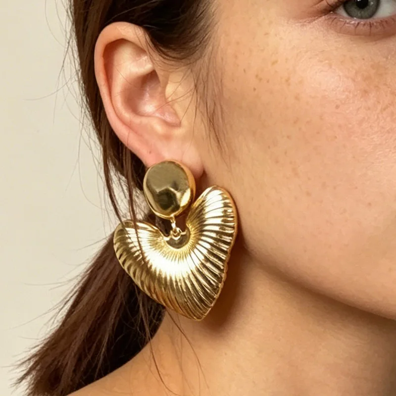 Post Stud Hammered Heart Shape Earring Women Girls Gifts Fashion Jewelry Accessories Hot Sale Party Gift 2026 New Style