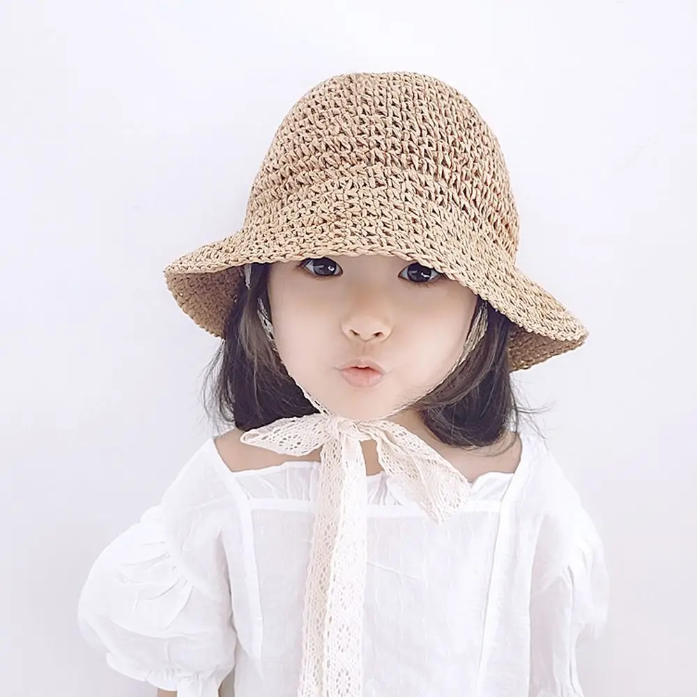 

Children Kids Princess Sun Protection Lace Baby Hat Straw Cap Panama Cap Beach Hat