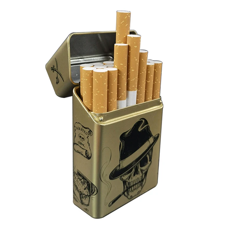 1pc Metal Cigarette Case Boxes Holder