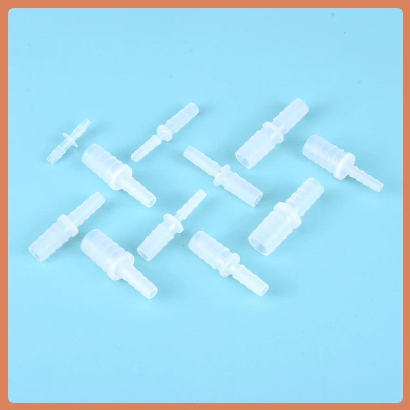 

3-12mm Plastic Silicone Tube Straight Pipe Fitting Small size Pagoda Barb Coupling Reducing Straight Fish Tank PP Insert Hose