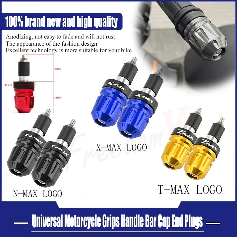 

Для Yama@ha NMAX 125 155 XMAX 250 300 400 TMAX 500 530 7/8 "мотоциклетные универсальные ручки на руле, концы, заглушка, слайдер
