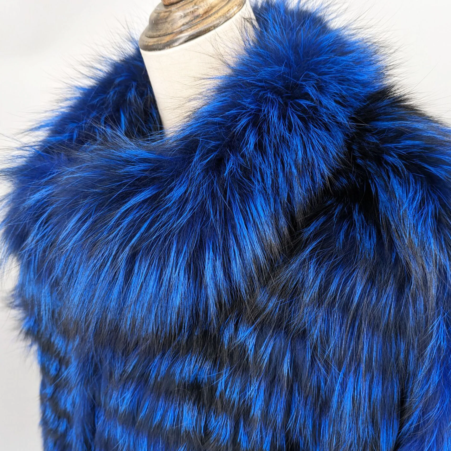 Lady Striped Real Silver Fox Fur Coat Short Jacket Spring Autumn Luxury Elegant Big Size Clothes Luxurious With Fur Collar 2107