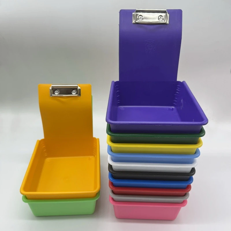 Plastic Storage Box with Metal Clip Lid Multi Color Dental Lab Case Small Sample Organizer Container for Clinic Office