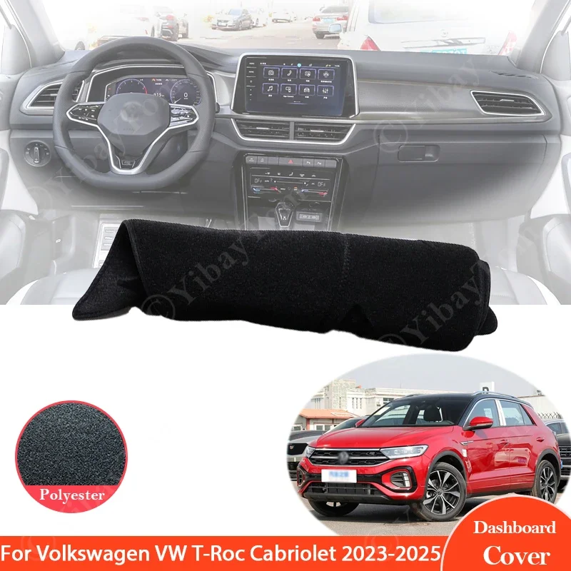

Anti-Slip Mat Dashboard Cover Pad Sunshade Dashmat Protect Carpet Accessories For Volkswagen VW T-Roc Cabriolet 2023 2024 2025