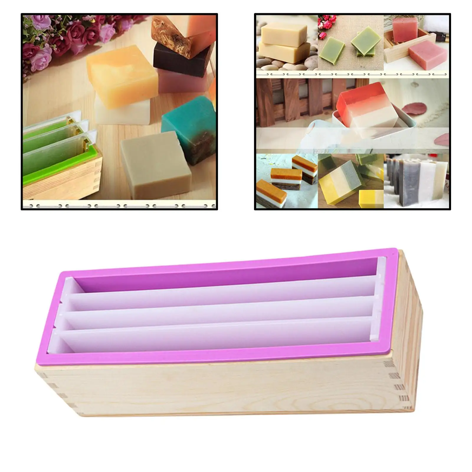 meriglare Silicone Mold with Separated Partition Soap Making Mould for Candle