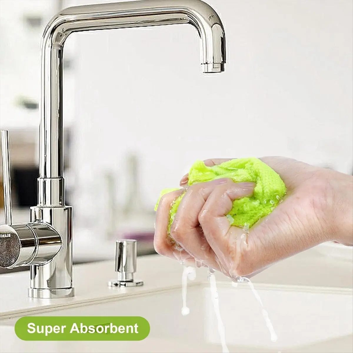 A56K Microfiber Cleaning Cloth Roll,Reusable Tear Away Microfiber Towels,Washable Ultra Absorbent Rags 2 Roll Green