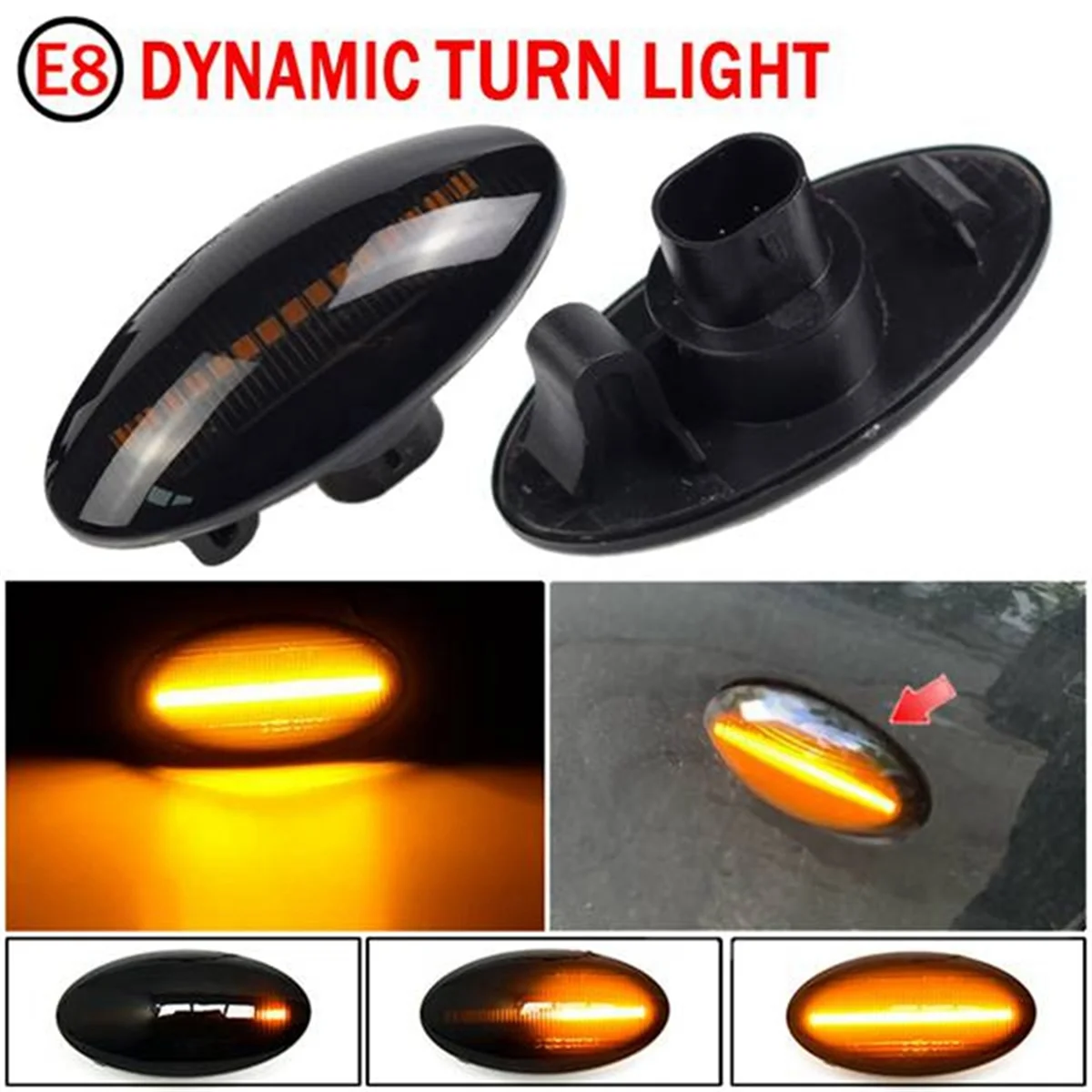 2pair Car Dynamic LED Side Marker Light Turn Signal Light for Suzuki APV Arena Alto Grand Vitara Ignis Jimny