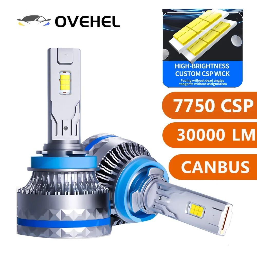 2PCS CANBUS Car LED Headlight H7 LED H4 H1 H8 H11 HB3 HB4 9005 9006 H13 6000K 30000LM Auto LED Lamp Turbo Fog Light 12V