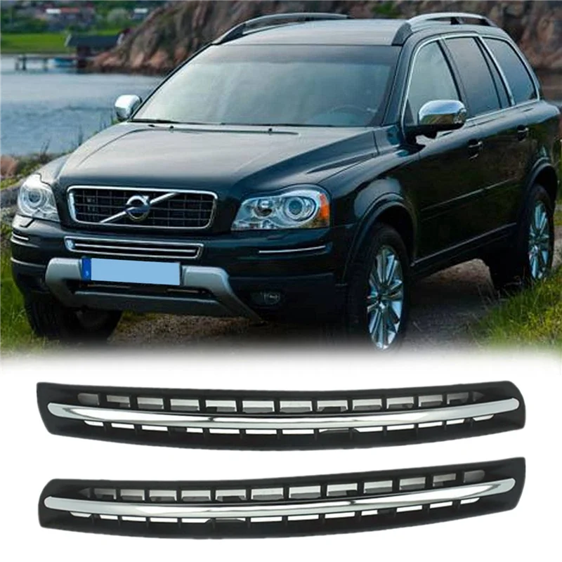 3X 30790053 30790054 Car Left Right Chrome Front Bumper Air Vent Cover Trim Grille For Volvo XC90 2007-2014-AT30