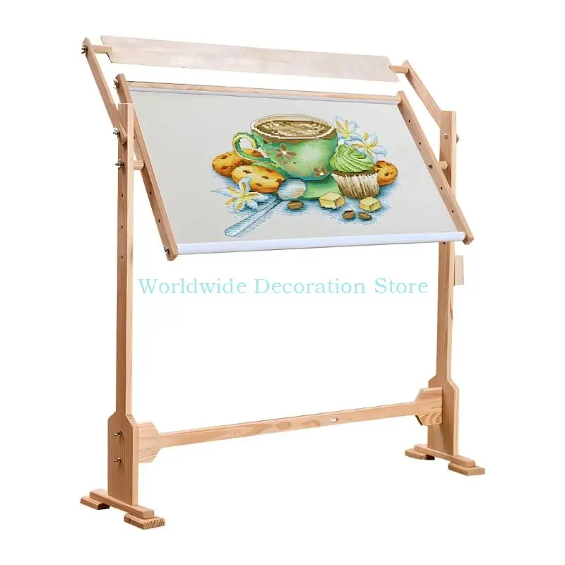 

Q39B Universals Adjustable Embroidery Holders Sturdy Floor Standing Frame For Crosses Stitching Needlework