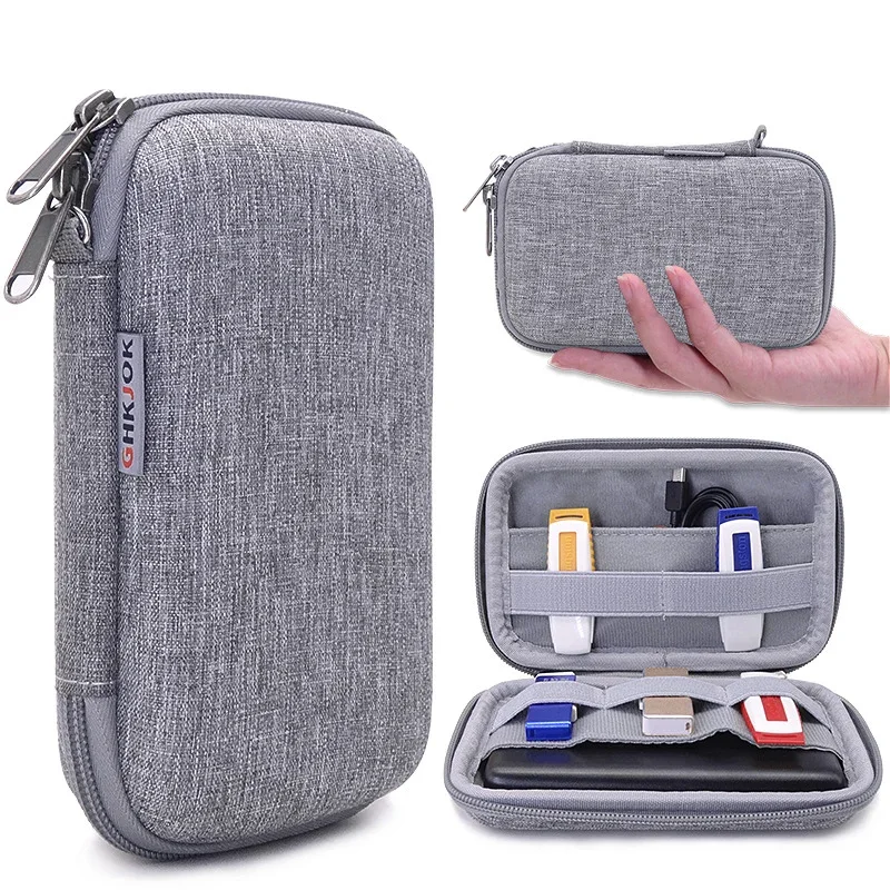 EVA Hard Case Earphone Data Cable Storage Bags Digital Storage Organizer Portable U Disk U Shield Mobile Phone Tech Pouch Box