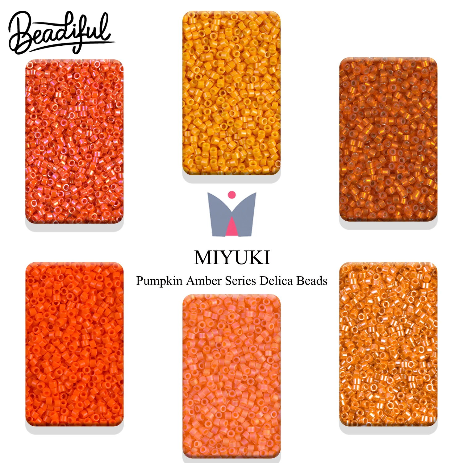 MIYUKI DELICA BEADS 11/0 10g 2000pcs - Pumpkin Amber Series Japan Glass Seed Beads for DIY Fringe Earrings & Beadwork