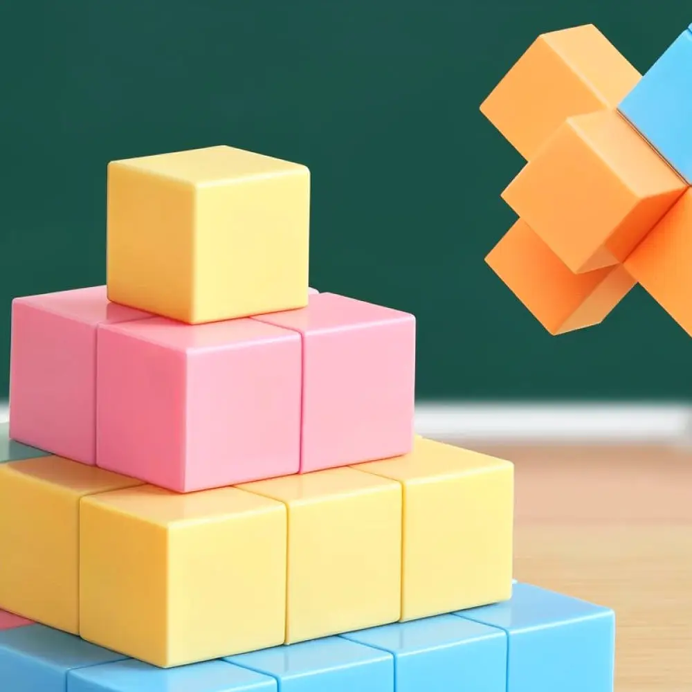 3D Magnetic Geometry Cube Set Math Learning Manipulatives Construction Blocks For Student Classroom Practice