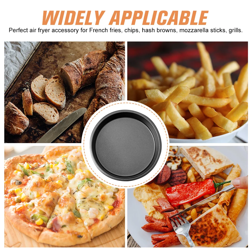 

Round Pizza Baking Tray Carbon Steel Non Stick Surface for Home Baking Cake Bread Conditioning Food Oven Bakeware Kitchen Gadget