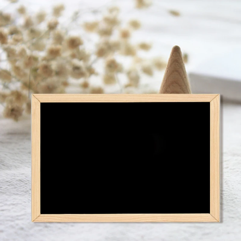 Double-Sided Blackboard Wooden Crafts Wooden Frame Small Blackboard Writing Message Board Home Decoration DIY Listing