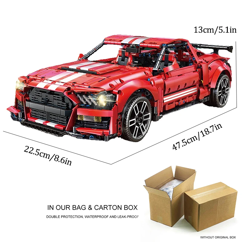 TGL T5017B MOC Technical RC GT500 Super dehors Car, 1:10, Hypercar, Modèle décennie s de Construction, Briques, Puzzle Toy, Cadeaux de Noël pour Enfants