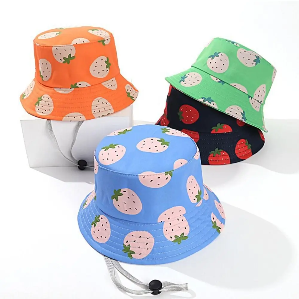 

Панама с милым фруктовым узором, хлопковая панама с героями мультфильмов, защита от ультрафиолета, рыбацкая шляпа для девочек и мальчиков