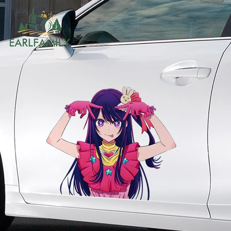 EARLFAMILY 43cm for Cute Loli Kawaii Car Sticker Windows Vinyl Waterproof Car Accessories Decal Funny Personality Creative Anime