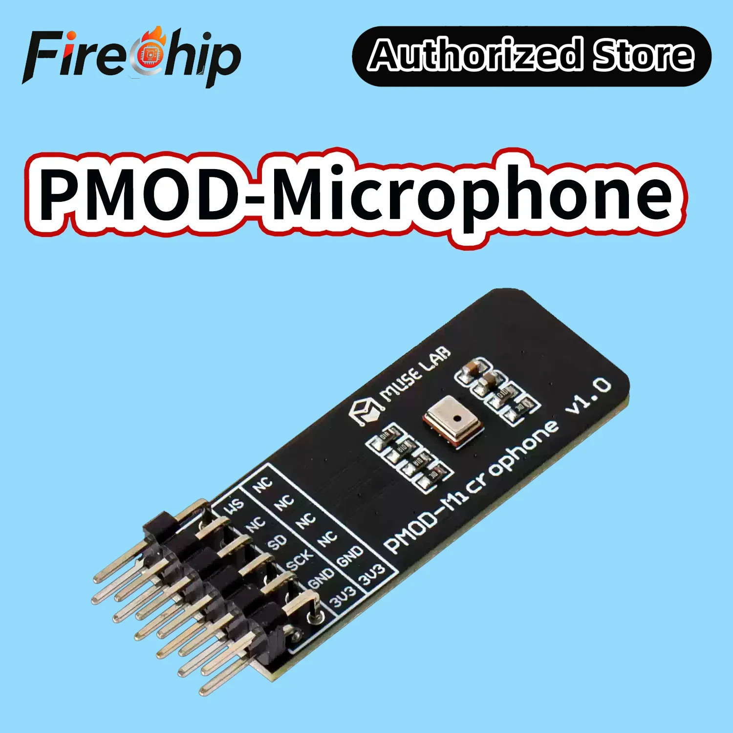 FireChip PMOD-Microphone Expansion Board  Digital microphone I2S ICESugar FPGA Expansion Module Standard PMOD Interface New