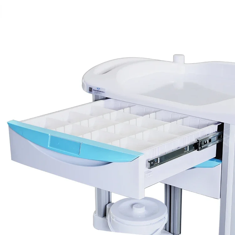 China Factory Wholesale Price Hospital Anesthesia Car Medical Double Row Anesthesia Box with Drawer Emergency Cart