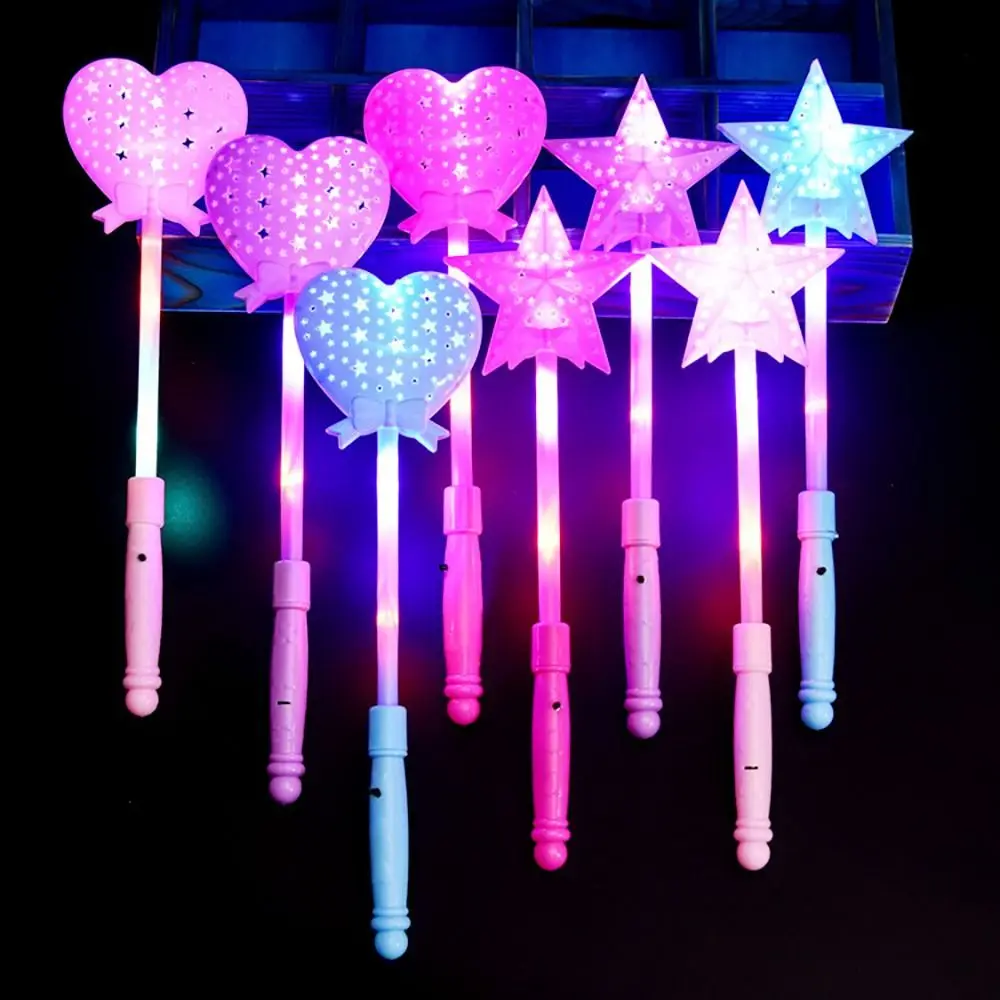 Cartoon Gift Luminous Hollow Star Rod Concert Party Props LED Flashing Light-Up Light-up Wand Glowing Toys Luminous Stick