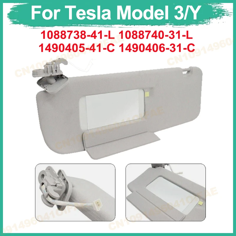 

Sun Visor For Tesla Model 3/Y Car Front Windshield Interior Front Sun Visor 1088738 Left Front Right Front 1490406 2017-2023 1pc
