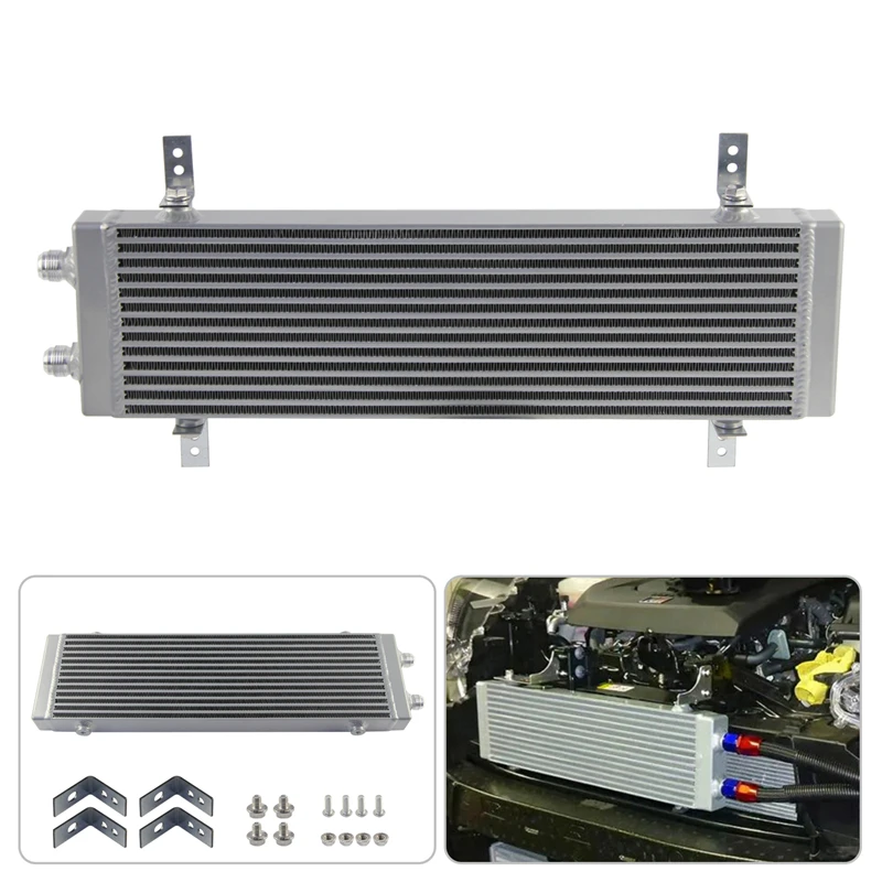 

Universal Dual Pass Bar & Plate Oil Cooler 18.5"x5.5"x1.58" Core Large Black/Sliver