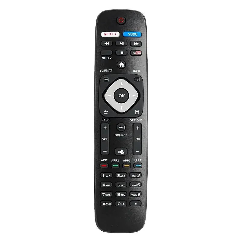 

NH503UP For Philips Remote Control Replacement With Netflix YouTube and VUDU Buttons, For Philips TV NH500U NH500UW 32PFL4902