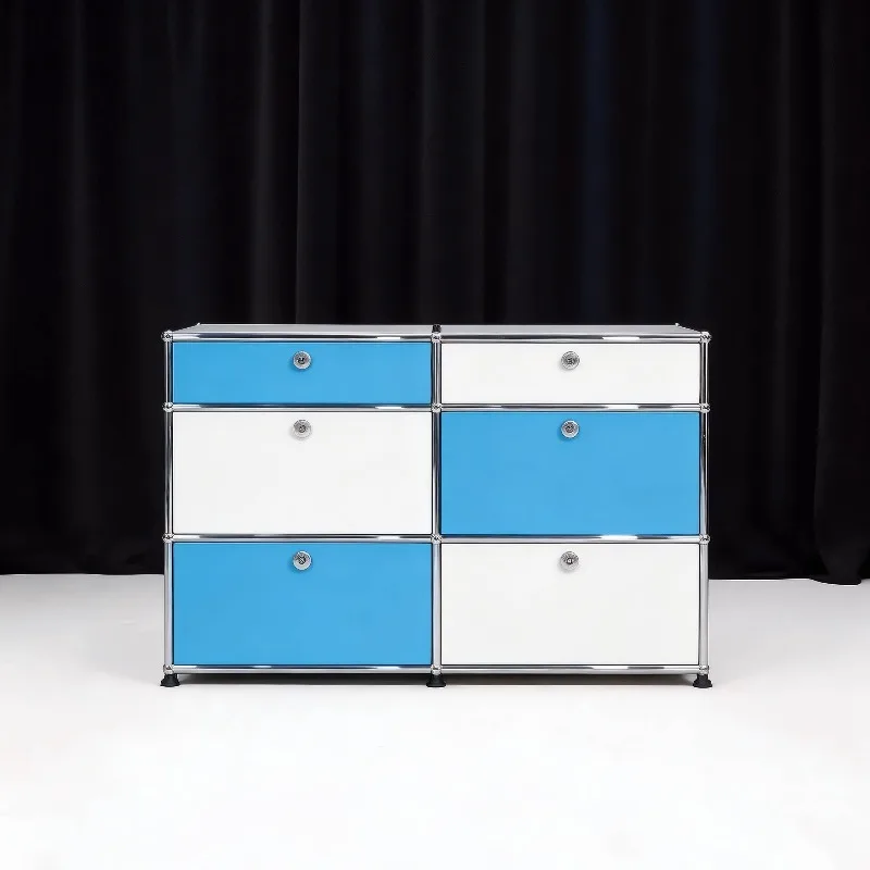 Medieval style bucket cabinet, living room against the wall integrated module combination storage side cabinet